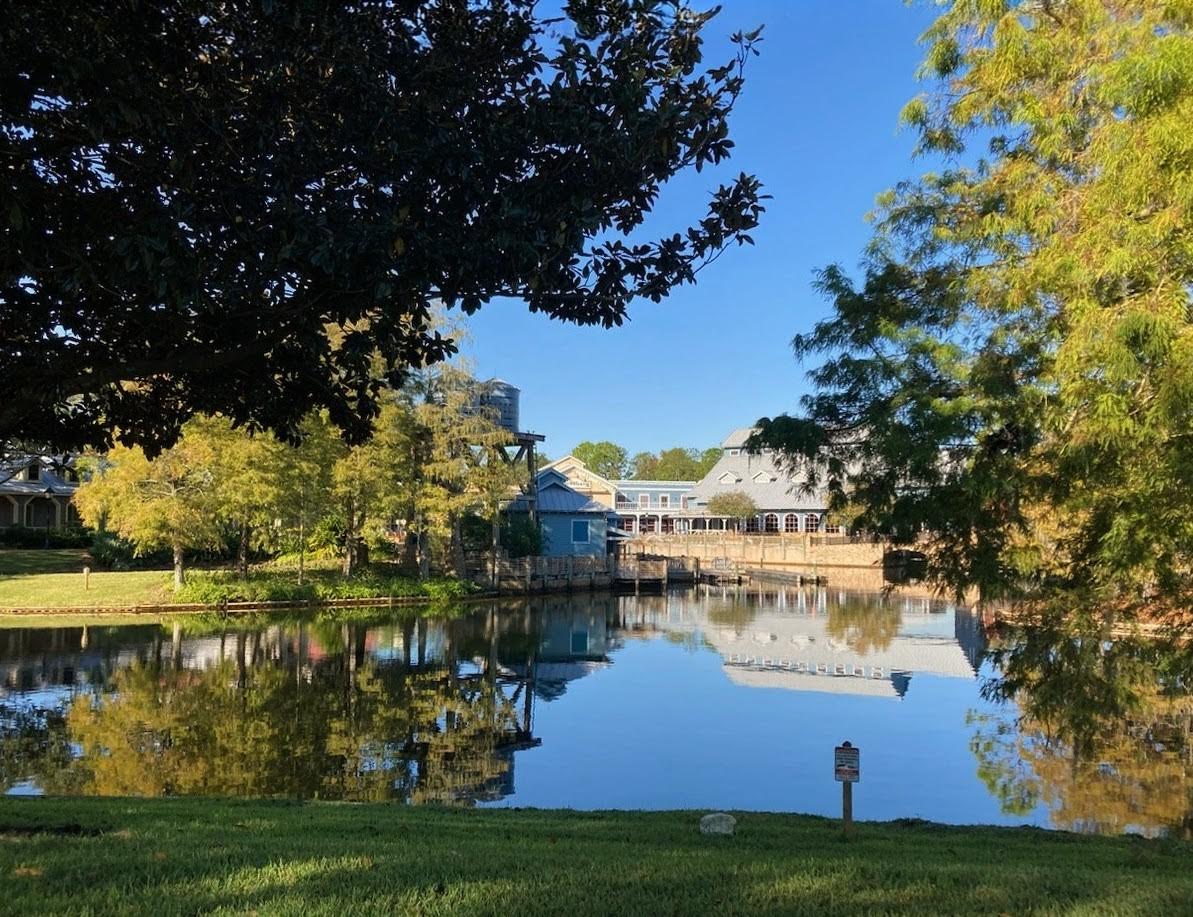 A scenic view of Port Orleans Riverside along the Sassagoula River